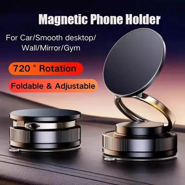 Strong Magnetic Phone Holder Foldable Design 360 Adjustable Vacuum Car Mount for Car Desk Bathroom Magnetic Bracket