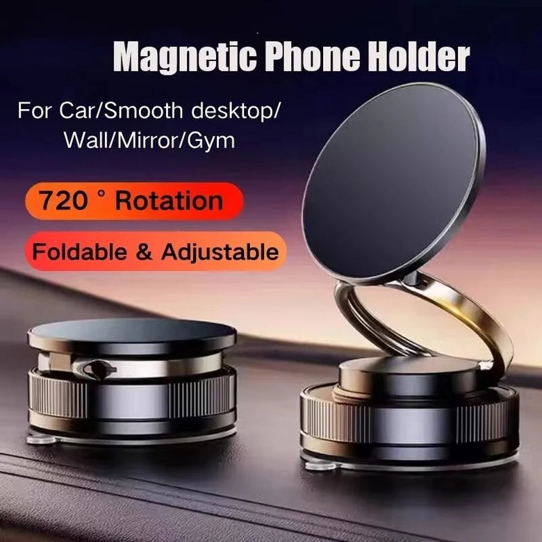 Strong Magnetic Phone Holder Foldable Design 360 Adjustable Vacuum Car Mount for Car Desk Bathroom Magnetic Bracket
