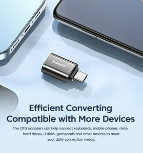 Toocki USB-C to Micro/USB-A to USB-C/USB-C to USB-A Adapter Converter for Xiaomi for Samsung Huawei OTG Connector