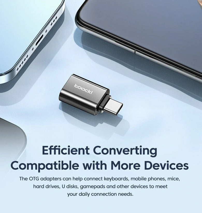 Toocki USB-C to Micro/USB-A to USB-C/USB-C to USB-A Adapter Converter for Xiaomi for Samsung Huawei OTG Connector
