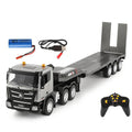 HuiNa Toys 1318 1/24 2.4G 9CH RC Trailer Truck Tractor Flatbed Engineering Construction Vehicles LED Light Sound RTR Transport Remote Control Cars Models