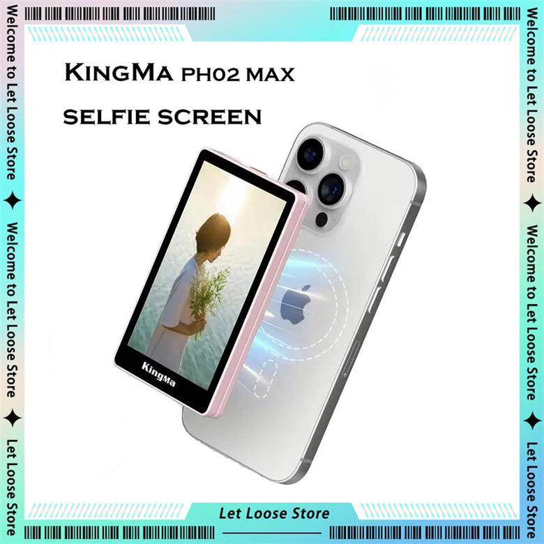 KingMa PH02 Max Magnetic Selfie Live Streaming Vlog Display Screen 2.4G Wireless Connect Suitable for iPhone