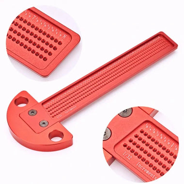 T-Square Ruler Aluminum Alloy Anodized Finish 1/32 Inch/1MM Precision Hole Spacing Ergonomic Design for Craftsman