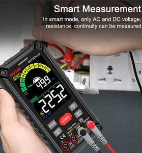 GVDA 128PLUS Smart Digital Multimeter 9999 counts LCD Color Display DC AC Voltage Current True RMS Multimetro Rechargeable Multitester