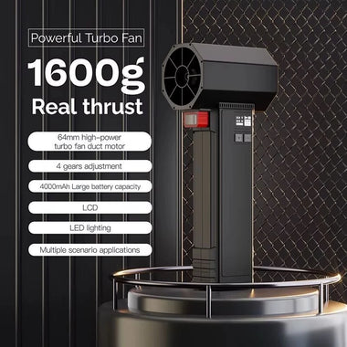 Turbo Fan TF64 64MM Brushless Motor with 4000mAh Rechargeable Battery High Thrust Air Blower LED Light Multi-Speed Adjustment