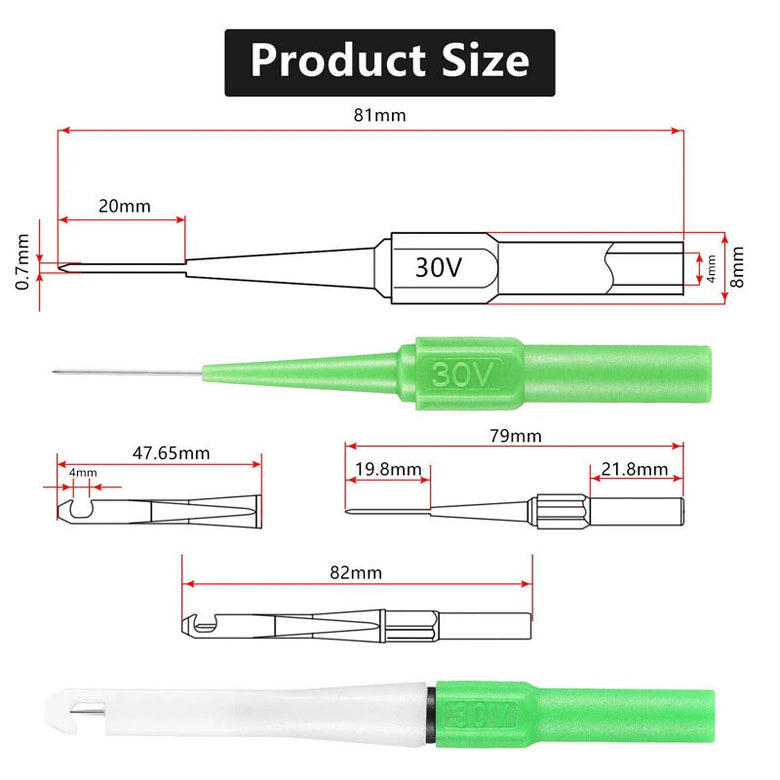 Multimeter Test Probe Needle Set 4mm Banana Socket ABS Stainless Steel Sharp Testing Tips Electrical Inspection Tool Multicolor