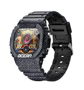 LOKMAT OCEAN 1.75-inch HD Screen Built-in LED Flashlight Compass AI Voice Assistant 30M Waterproof bluetooth Call Heart Rate Blood Oxygen Monitor Sleep Monitoring Respiratory Training Multi-sport Modes Smart Watch