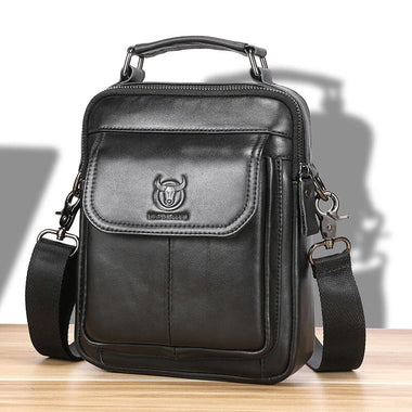 BULLCAPTAIN Classical Men's Genuine Leather Shoulder Bag Retro Business Casual Crossbody Bag Male Large Capacity Handbag Bag