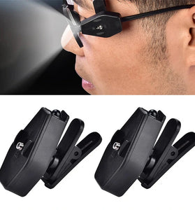 BIKIGHT Mini Flashlight Glasses Reading Lamp Eyeglass Clip Lantern Adjustable Universal Eyeglasses Lamp Flexible Book Reading Light Cap