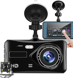 1080P HD Driving Recorder with 4-inch IPS Touch Screen Aluminum Alloy Material Front and Rear Dual Recording Dash Camera