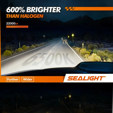 SEALIGHT X3S Pair 100W LED Headlight Bulbs 6500K Cool White 24000LM IP67 Waterproof with Adjustable Lock Ring