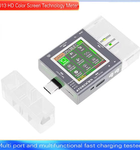ATORCH TU13 USB Tester Type-C PD3.0 Fast Charging Protocol Voltmeter 50V 12A Real-Time Power Monitor IPS Display Wide Compatibility