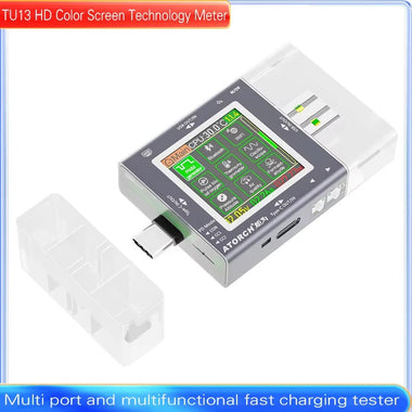 ATORCH TU13 USB Tester Type-C PD3.0 Fast Charging Protocol Voltmeter 50V 12A Real-Time Power Monitor IPS Display Wide Compatibility
