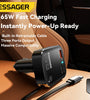 ESSAGER F760 65W 3-Port USB PD Car Charger Adapter with USB-A+Type-C+Type-C Retractable Cable Support PD3.0 QC3.0 AFC FCP PPS iP2.4A Fast Charging for iPhone 16 15 Pro 14 13 12 Pro Max for Huawei Mate XT for Xiaomi 15pro