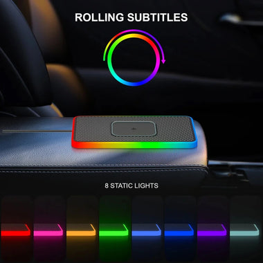 Car Wireless Charger with Atmosphere Lighting Wireless Phone Charger Fast Charging Station for 15 14 13 Pro Max