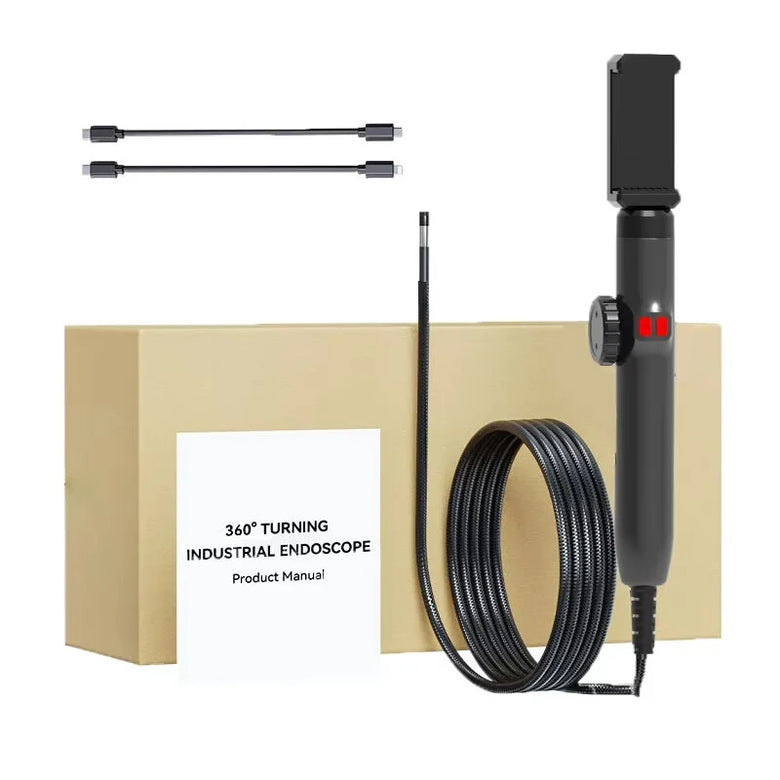 LAFOCH Two Way 360 Rotating Endoscope Camera 1080P High Resolution IP67 Waterproof Probe 8 LED Lights for Android iOS Devices