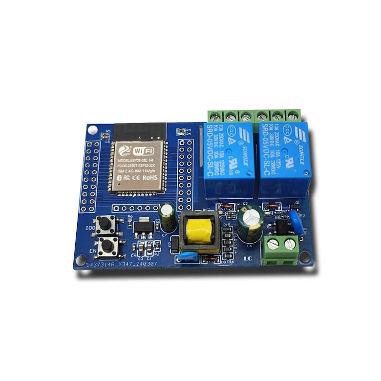 AC220V Power Supply ESP32 Wi-Fi bluetooth 2 Channel Relay Module ESP32 Secondary Development Board