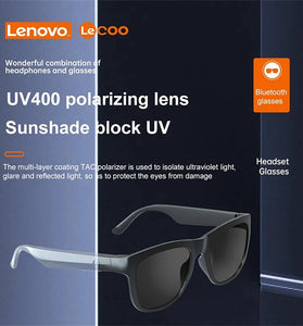 Lenovo Lecoo-C8 bluetooth V5.0 Earphone 120mAh Battery IPX6 Waterproof Anti-glare Voice Control Smart Touch 31g Lightweight Sunglasses Sport Headphone