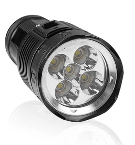 BIKIGHT High Brightness Diving 4 Modes Super Brigh Flashlight Professional Aluminum Scuba Lantern 200M IPX8 Waterproof 5*T40 LED Underwater Torches