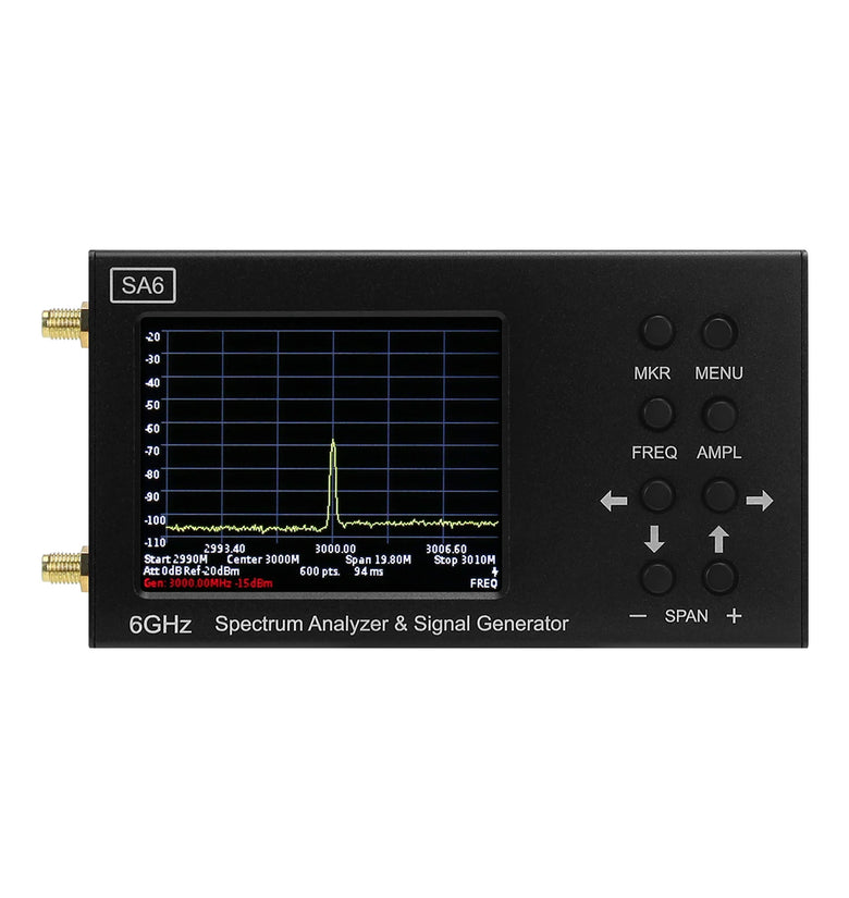 HAMGEEK SSA6G 35MHz-6200MHz RF Spectrum Analyzer RF Multimeter Spectrum Explorer with Touch Screen