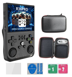 R36PRO 128GB 3.5-inch IPS Screen Handheld Game Console with Dual Hall Joystick Built-in 21000 Games Open Source Linux System Portable Pocket Video Player Game Player