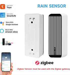 Tuya Smart WiFi/Zigbee3.0 Rain Sensor Real-time Monitoring of Rainfall Linked Smart Windows Doors and Irrigation Equipment Smart Life APP Work with Alexa Google Assistant