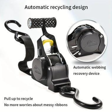 Automatic Retractable Stretch Wrapping Straps Polyester Rust-Resistant Tensioner 3.3m 680KG Wear-Resistant No Assembly Required Cargo Transportation