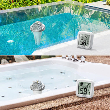 BALDR Digital Swimming Pool Thermometer -9.9-50 Range Accurate 360 Degree View Connects to HOMGAR App  Indoor Humidity Temperature Measurement