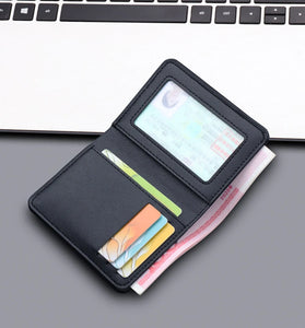 Men's Vertical Wallet Thin PU Leather Anti-magnetic Clip Wallet Simple Style Urban Daily Combination 5 Card Slots Available