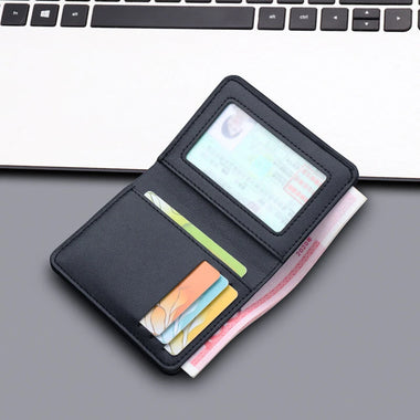 Men's Vertical Wallet Thin PU Leather Anti-magnetic Clip Wallet Simple Style Urban Daily Combination 5 Card Slots Available