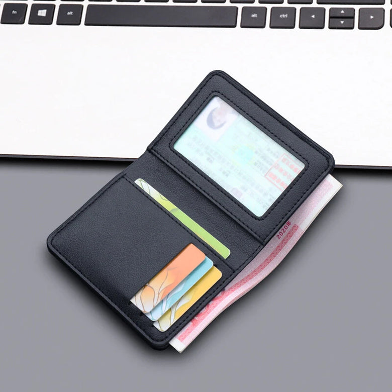 Men's Vertical Wallet Thin PU Leather Anti-magnetic Clip Wallet Simple Style Urban Daily Combination 5 Card Slots Available