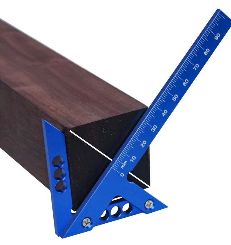 Blue Center Finder Aluminum Center Line Scriber for Finding Center Drawing Straight Lines Right Angles Midlines Vertical Lines 45 Degree Angles