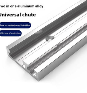 2PCS Aluminum Alloy 2 In 1 Combo Universal T Tracks Miter Miter Slot Rails with with Predrilled Mounting Holes and Accessories