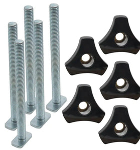5 Pack T Bolt Knob Kit Miter Track Sliding Nut Woodworking Tool Jigs Screw Fixture For Workbench T-Slot Suitable Use With 1/4" And Universal T-Track