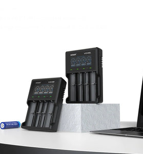 XTAR VC4SL QC3.0 LCD Screen Display 3.6V/3.7V/1.2V Li-ion Battery Charger 4-Slots Type-C Fast Charging Current Optional for 18650/21700 AAA AA Battery