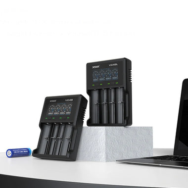 XTAR VC4SL QC3.0 LCD Screen Display 3.6V/3.7V/1.2V Li-ion Battery Charger 4-Slots Type-C Fast Charging Current Optional for 18650/21700 AAA AA Battery