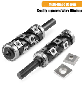 1/2" Shank Tungsten Carbide Inserts Flush Trim Router Bit 1-1/4" 1-1/8" Cutting Diameter 2-9/16" Cutting Length Template Router Bit Top & Bottom Bearings Trimmer for Woodworking Trimming