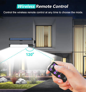 Elfeland Outdoor Split LED Solar Light Waterproof Motion Sensor 7 Lighting Modes With Remote Control 3 Meter Cable for Landscape Patio Garden Lighting