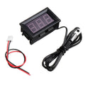 3Pcs 0.56 Inch Mini Digital LCD Indoor Convenient Temperature Sensor Meter Monitor Thermometer with 1M Cable -50-120 DC 5-12V