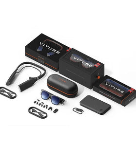 VITURE One XR Smart Glasses with 120'' Full HD Virtual Display 1080P 60fps Video 3D Games Supported Harman Sound Myopia Adjustments Electrochromic Film Smart Projection Glasses for iPhone 15/15 Pro Steam Deck/ROG Ally/Gaming Consoles/PC/Android