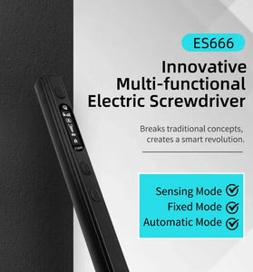SEQURE ES666 Innovative Multi-functional Electric Screwdriver Smart Somatosensory Recognition LED Illumination Large Capacity Battery Precision Control 30PCS Hexagon Bits Essential Tool for Easy Assembly & Disassembly
