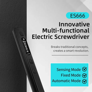 SEQURE ES666 Innovative Multi-functional Electric Screwdriver Smart Somatosensory Recognition LED Illumination Large Capacity Battery Precision Control 30PCS Hexagon Bits Essential Tool for Easy Assembly & Disassembly