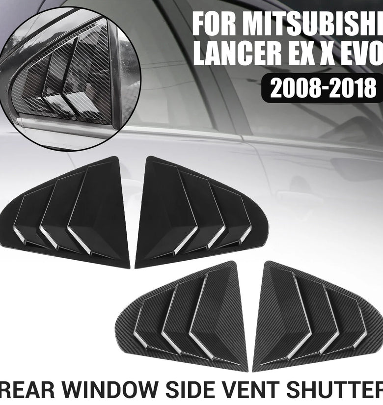 Rear Window Side Vent Shutter Louver Cover Trim For Mitsubishi Lancer EX X EVO 2008-2018