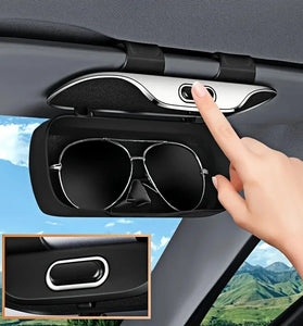Multifunctional Car Glasses Storage Box Sunglasses Case Car Sun Visor Glasses Clip Box