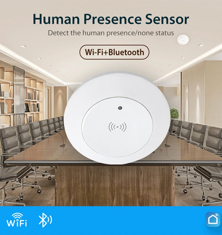 NEO Tuya WiFi 24G MmWave Radar Smart Human Presence Sensor with Illumination Detector Support Wired Light Switch 95-250V