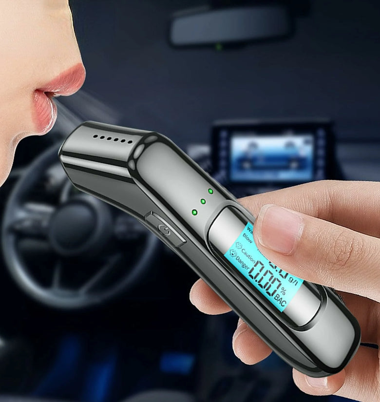 2024 Professional Alcohol Tester with Digital LCD Display High Accuracy Drive Personal Breathalyzer Device for Home Outdoor Party