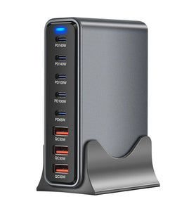 [GaN Tech] Bakeey YMX-635W 635W 8-Port USB PD Charger 3USB-A+5USB-C PD QC Fast Charging Desktop Charging Station EU Plug US Plug for iPhone 16 16 Pro 15 14 13 for Huawei Pura X for Samsung Galaxy S25 Ultra