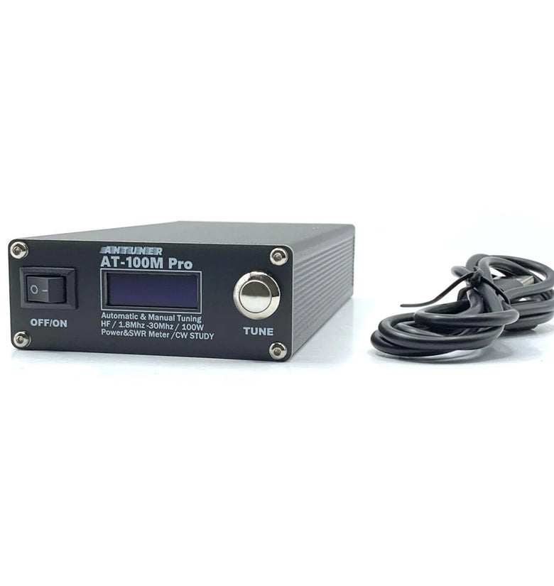 ANTUNER AT100M Pro 1.8mhz-30mhz 100W Antenna Tuner Support Morse Code Exerciser Standing Wave Meter Power Meter For HF Radio
