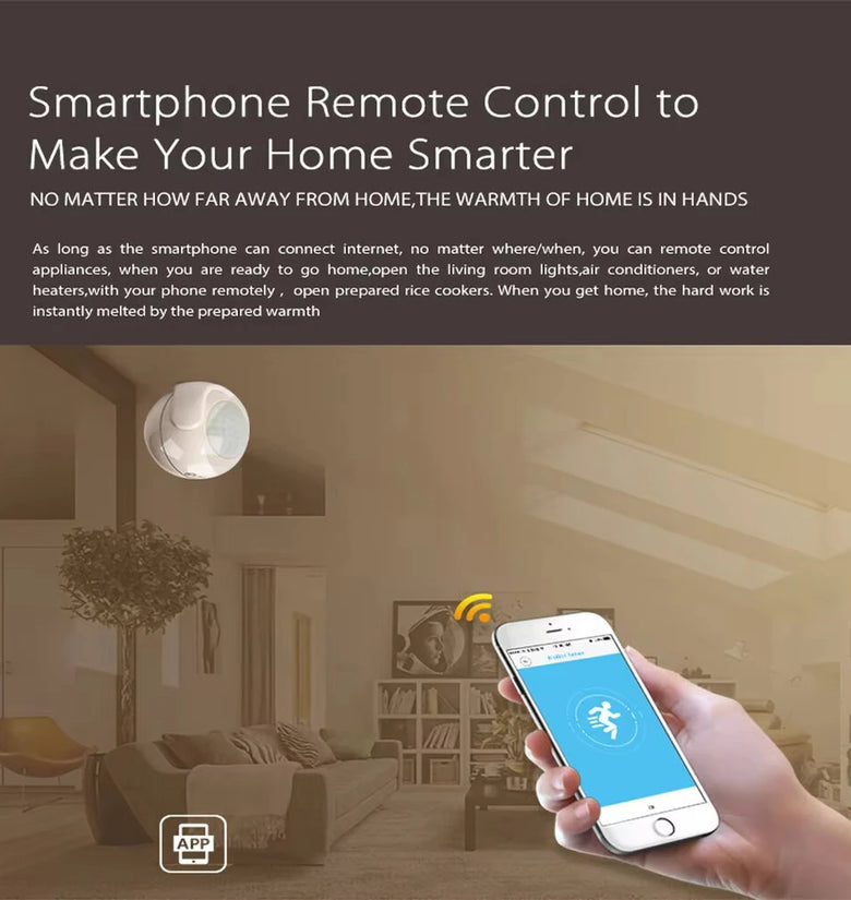 Tuya Smart Wifi PIR Motion Sensor Alarm Passive Infrared Detector for Home Automation Alarm System Work with Alexa Google Assistant Smart Life APP IFTTT