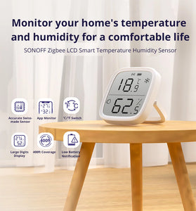 2Pcs SONOFF SNZB-02D LCD Smart Temperature Humidity Sensor APP Real-time Monitoring Work with ZB Bridge-P/ ZB Dongle/ NS Panel